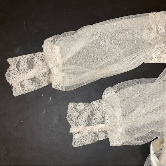 v i n t a g e :: Romantic Cottagecore Floral Lace Maxi Dress Bishop Sleeves - Picture 11 of 16